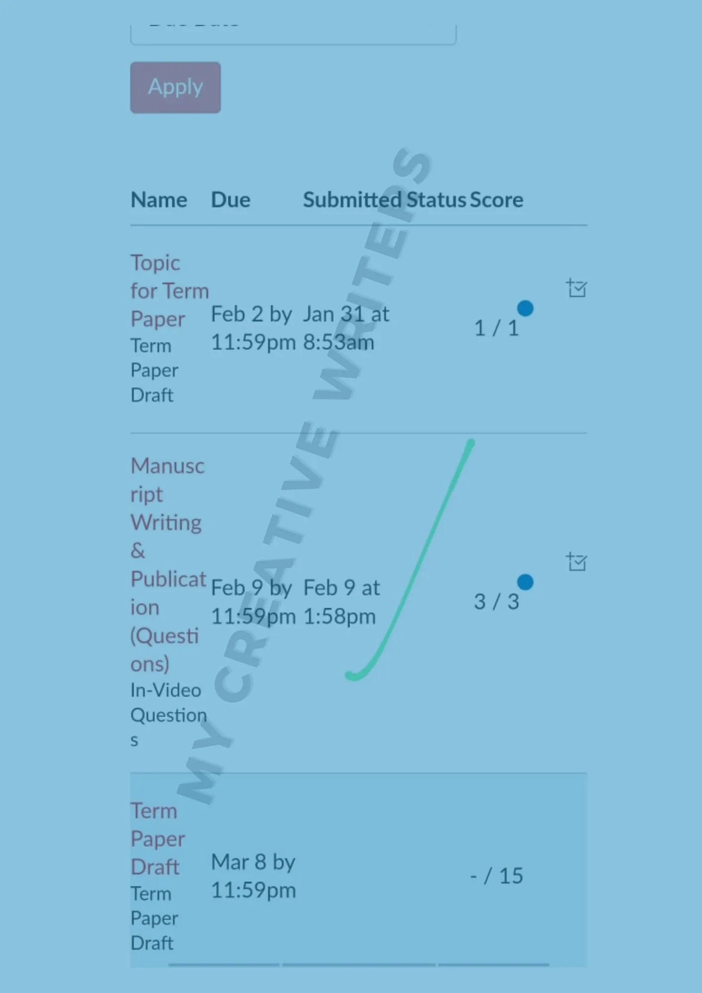 student grades